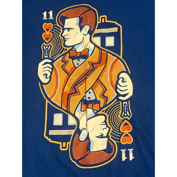 Doctor Who 11th of Hearts Cards Matt Smith Satire Parody Teefury Men Shirt 2XL - Picture 1 of 6